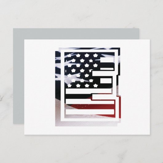 Letter E Monogram Initiaal USA Briefkaart (Voorkant / Achterkant)