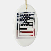 Letter E Monogram Initiaal USA Keramisch Ornament (Rechts)