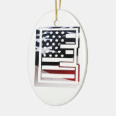 Letter E Monogram Initiaal USA Keramisch Ornament (Links)