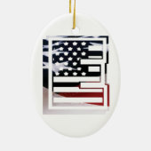 Letter E Monogram Initiaal USA Keramisch Ornament (Achterkant)