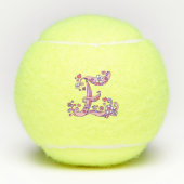 Letter E monogram meisjes gepersonaliseerde doodle Tennisballen (Voorkant)