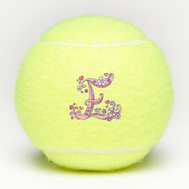 Letter E monogram meisjes gepersonaliseerde doodle Tennisballen