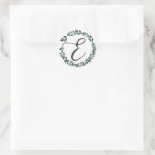 Letter E Monogram Minimalistische Botanische Bladk Ronde Sticker (Tas)