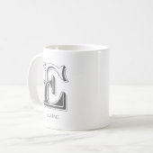 Letter E Monogram Moderne naam Koffie Mok (Voorkant links)