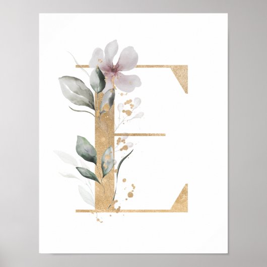 Letter E Monogram Poster (Voorkant)