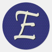 Letter E Monogram Ronde Sticker (Voorkant)