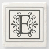 Letter E Monogram Stone Onderzetters (Voorkant)