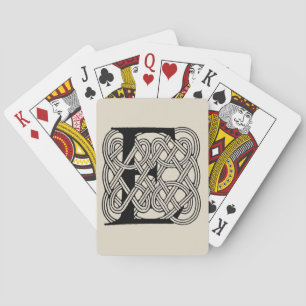 Letter E Monogram Vintage Keltische Knoopprint Pokerkaarten