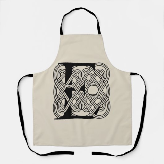 Letter E Monogram Vintage Keltische Knoopprint Schort (Voorkant)