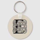 Letter E Monogram Vintage Keltische Knoopprint Sleutelhanger (Achterkant)