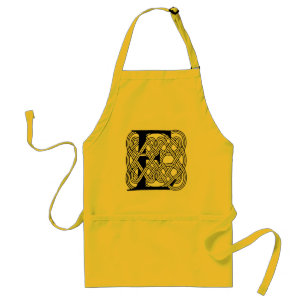 Letter E Monogram Vintage Keltische Knoopprint Standaard Schort
