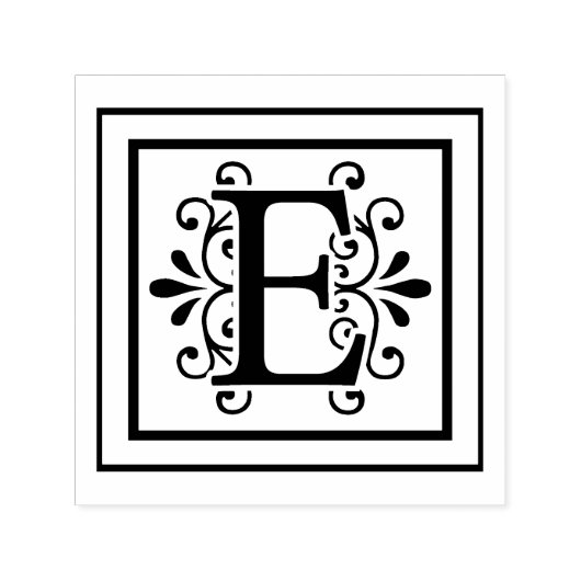 Letter E Monogram Zelfinktende Stempel (Design)