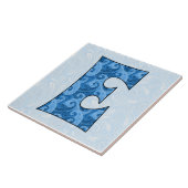 Letter E - Monogrammed Blue Paisley 6 inch Tegel Tegeltje (Zijkant)