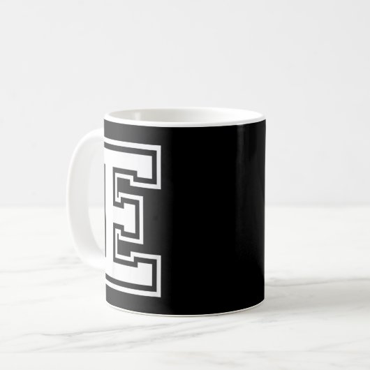 Letter E Name Initiaal Varsity Alphabet Monogram Koffiemok (Voorkant links)