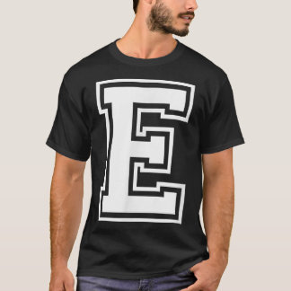 Letter E Name Initiaal Varsity Alphabet Monogram T-shirt