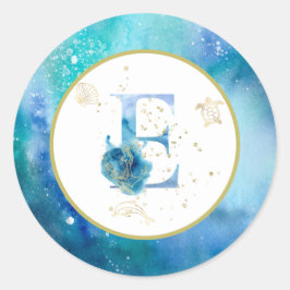 *~* LETTER E - Nautische strandenvelop Sticker