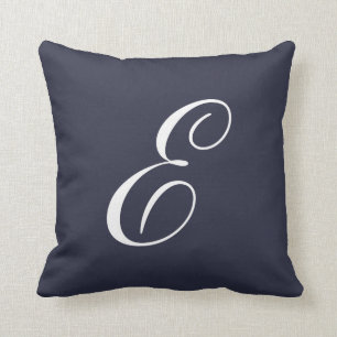 Letter E Navy Blue Monogram Pillow Kussen