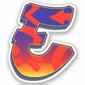 Letter E -  Night Sky Sticker (Voorkant)