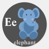 Letter E olifant Stickers (Voorkant)