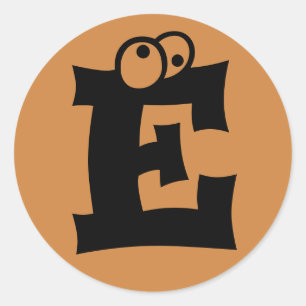 Letter E Oogbollen Alfabet van Janz Peru Goud Ronde Sticker