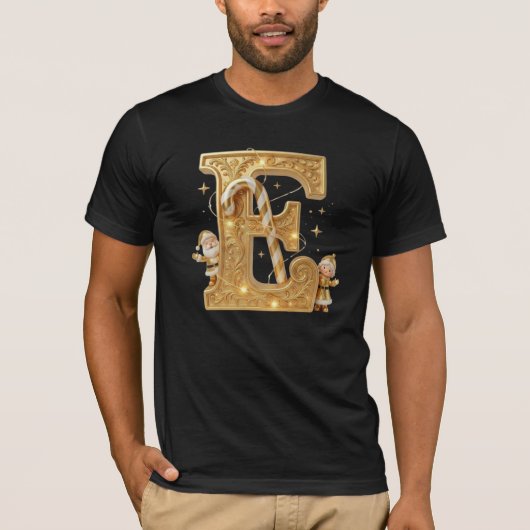 Letter E: Royal Gold Luxury T-Shirt (Voorkant)