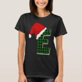 Letter E Santa Hat Monogram T-shirt (Voorkant)