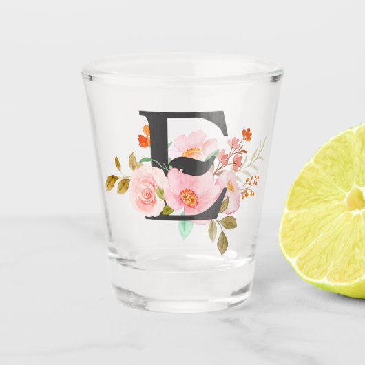 Letter E Shot Glass Glas (Voorkant)