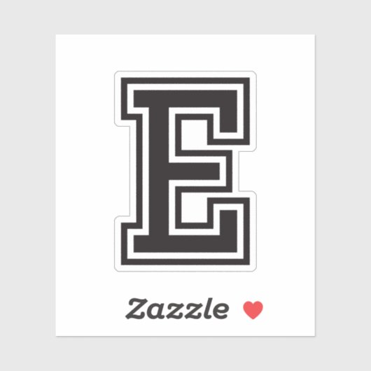 Letter E sportieve hogeschool lettertype alfabet Sticker (Vel)