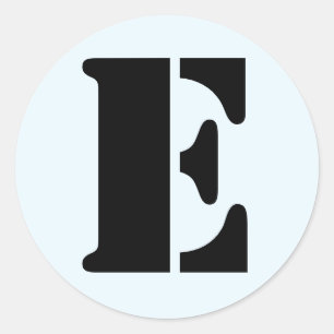 Letter E Stencil Alfabet van Janz Alice Blue Ronde Sticker