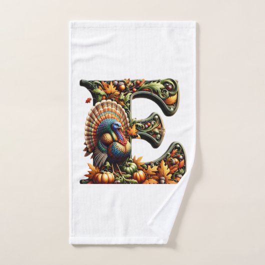 Letter E Thanksgiving style gift  Bad Handdoek (Handdoek)