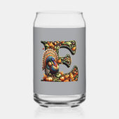 Letter E Thanksgiving style gift  Blikvorm Glas (Voorkant)