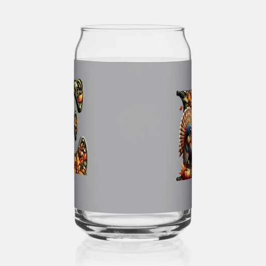 Letter E Thanksgiving style gift  Blikvorm Glas (Rechts)