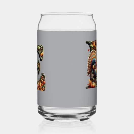 Letter E Thanksgiving style gift  Blikvorm Glas (Links)