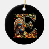 Letter E Thanksgiving style gift  Keramisch Ornament (Voorkant)