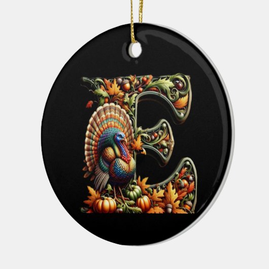 Letter E Thanksgiving style gift Keramisch Ornament (Links)