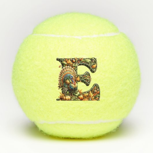 Letter E Thanksgiving style gift  Tennisballen (Voorkant)