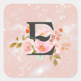Letter E Vierkante Sticker