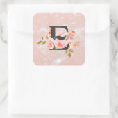 Letter E Vierkante Sticker (Tas)