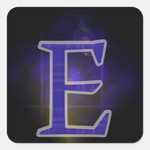 Letter E Vierkante Sticker