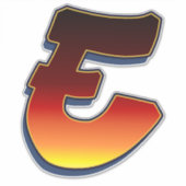 Letter E - vlammen Sticker (Voorkant)