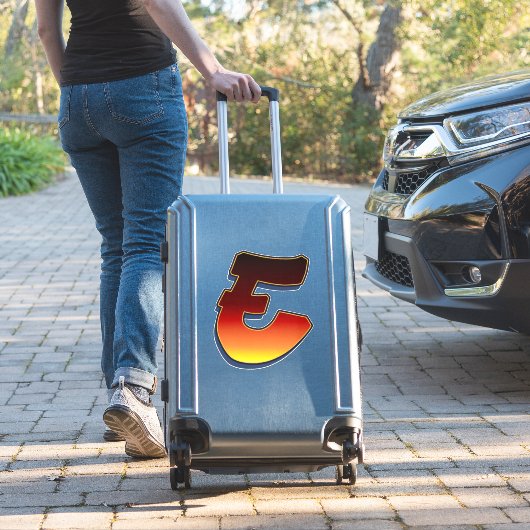 Letter E - vlammen Sticker (Koffer Insitu)