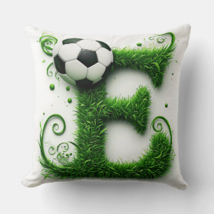 ⚽ Letter E Voetbal Gras Topiary Sport Decoratie Kussen