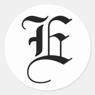 Letter E Wedding Alphabet van Janz White Ronde Sticker