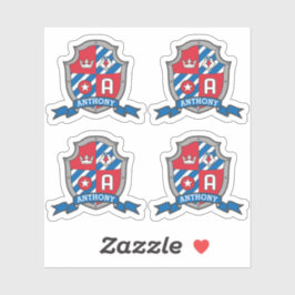 Letter Een aangepaste naam Anthony Eagle ridders c Sticker