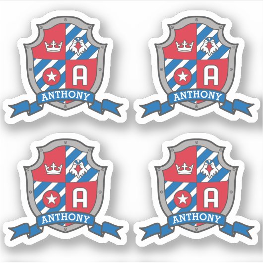 Letter Een aangepaste naam Anthony Eagle ridders c Sticker (Voorkant)