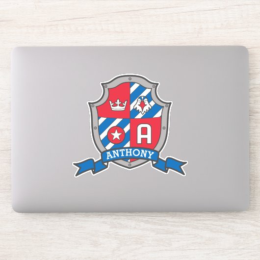 Letter Een aangepaste naam Anthony Eagle ridders c Sticker (Computer)
