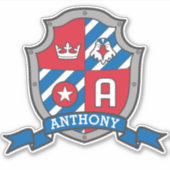 Letter Een aangepaste naam Anthony Eagle ridders c Sticker (Voorkant)