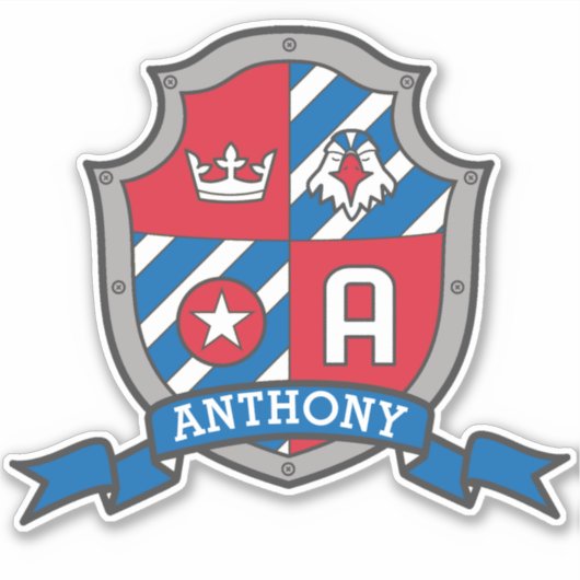 Letter Een aangepaste naam Anthony Eagle ridders c Sticker (Voorkant)
