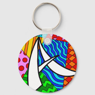 Letter Een kleurrijke doodles Sleutelhanger