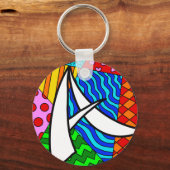 Letter Een kleurrijke doodles Sleutelhanger (Voorkant)